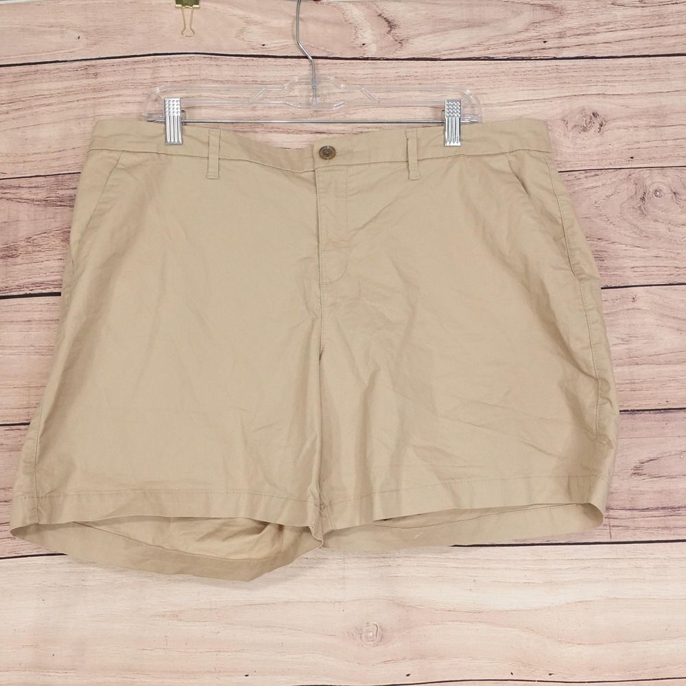 Old Navy Chino Shorts Womens Size 16 Beige Twill Everyday Short 39 Waist Stretch